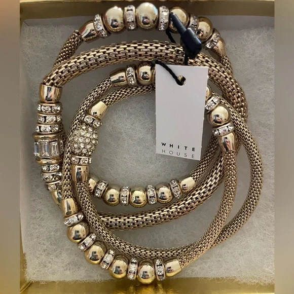 White House Black Market Gold and Sparkle Bracelets - Picture 1 of 5